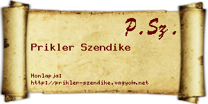 Prikler Szendike névjegykártya